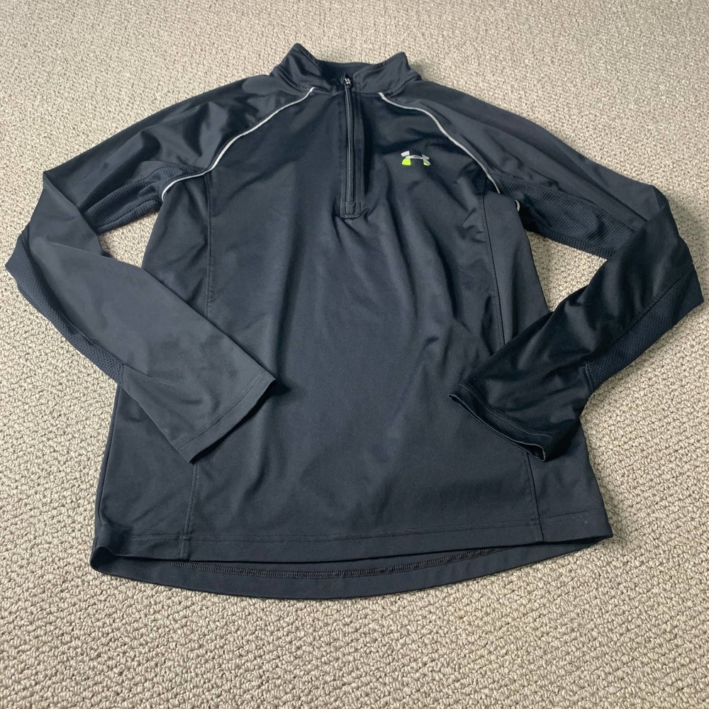 Under Armour Mens Shirt Size Medium Black Regular Fit‎ AllSeasonGear 1/4 Zip